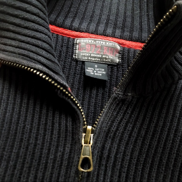 Lucky Brand Nave Blue Zip Sweater ☘️ - Picture 6 of 7